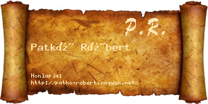 Patkó Róbert névjegykártya